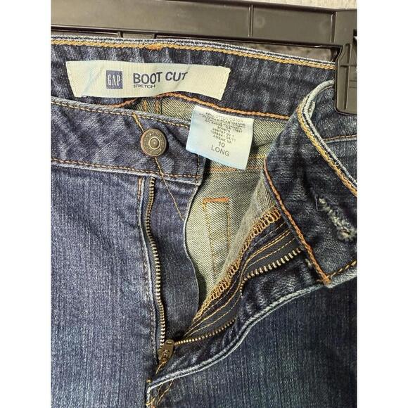 Gap Bootcut Jeans Womens Size 10 Long Blue Cotton Blend Distressed Mid Rise - Picture 5 of 9